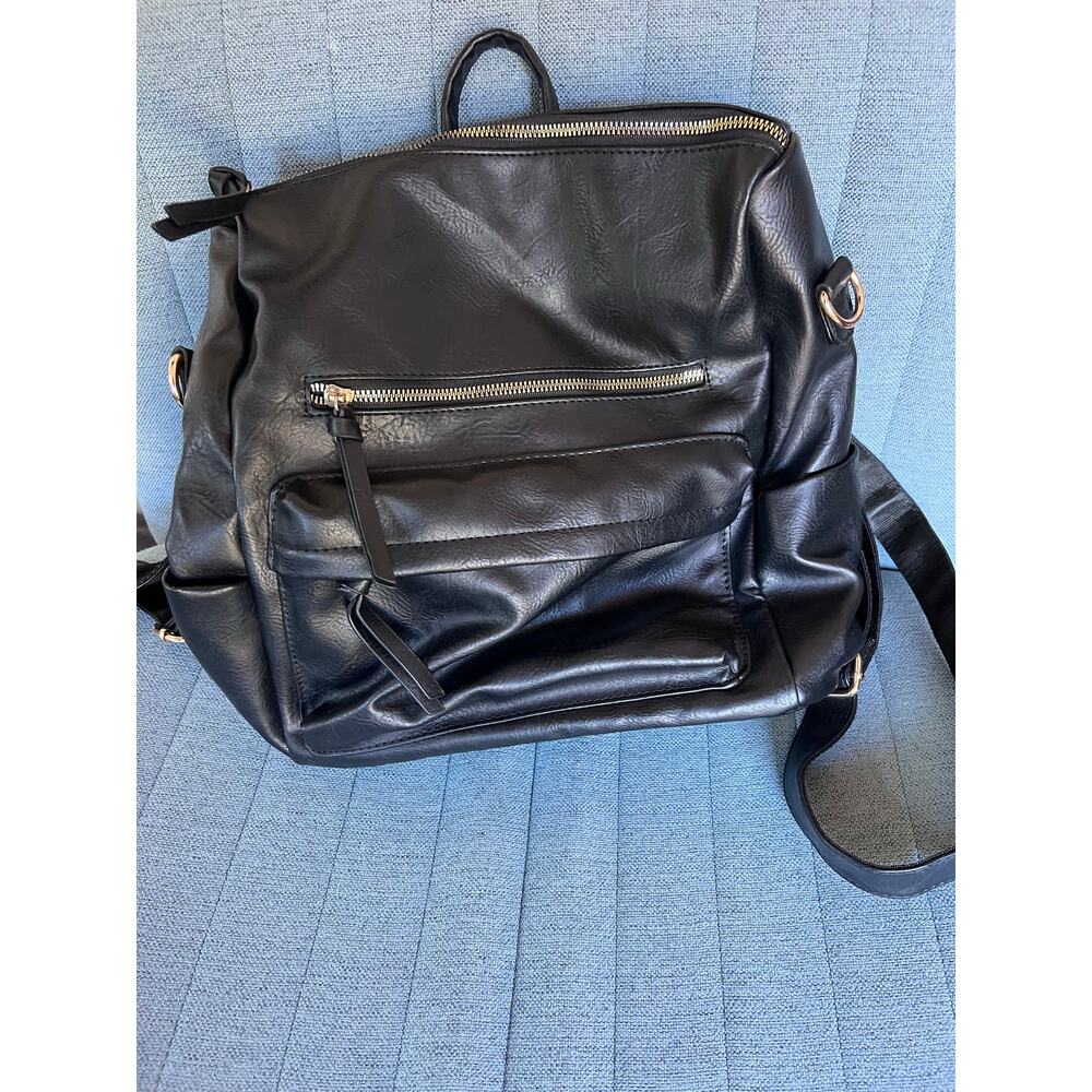 Black Faux leather backpack
